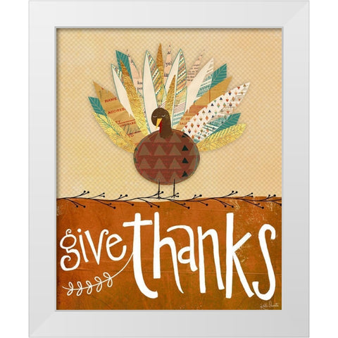Give Thanks White Modern Wood Framed Art Print by Doucette, Katie