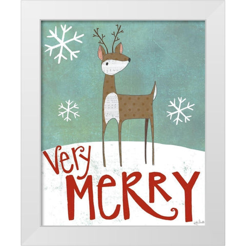 Very Merry White Modern Wood Framed Art Print by Doucette, Katie