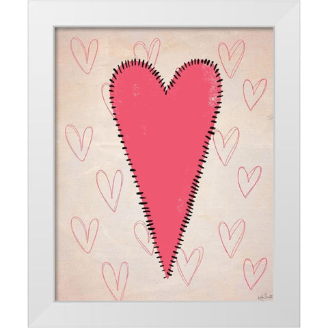 Stitched Heart White Modern Wood Framed Art Print by Doucette, Katie