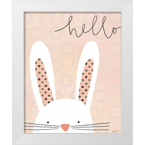 Hello Bunny White Modern Wood Framed Art Print by Doucette, Katie