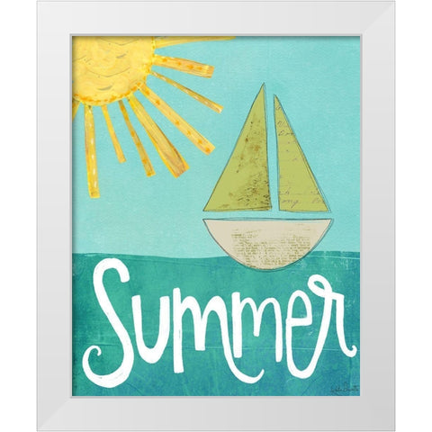 Summer Boat White Modern Wood Framed Art Print by Doucette, Katie