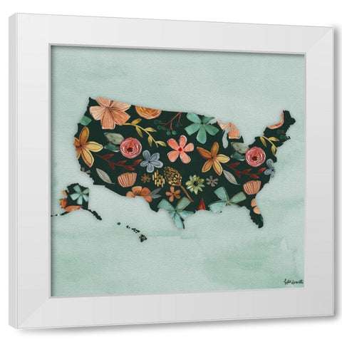 Floral America III White Modern Wood Framed Art Print by Doucette, Katie