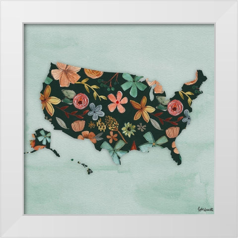 Floral America III White Modern Wood Framed Art Print by Doucette, Katie