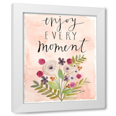 Enjoy Every Moment White Modern Wood Framed Art Print by Doucette, Katie