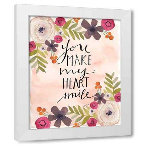 You Make My Heart Smile White Modern Wood Framed Art Print by Doucette, Katie
