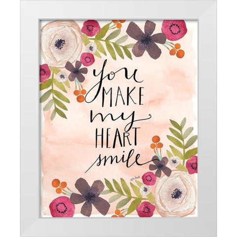 You Make My Heart Smile White Modern Wood Framed Art Print by Doucette, Katie