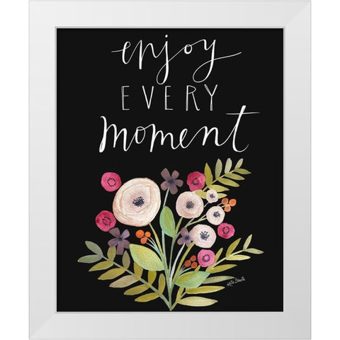 Enjoy Every Moment White Modern Wood Framed Art Print by Doucette, Katie
