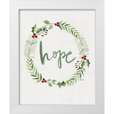 Hope Wreath White Modern Wood Framed Art Print by Doucette, Katie