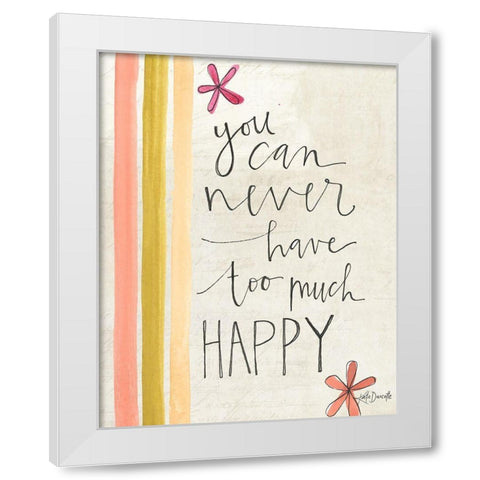 Too Much Happy White Modern Wood Framed Art Print by Doucette, Katie