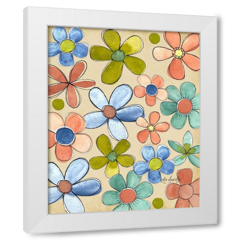 Flower Power White Modern Wood Framed Art Print by Doucette, Katie