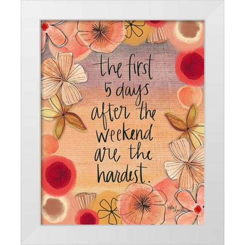 First Five Days White Modern Wood Framed Art Print by Doucette, Katie