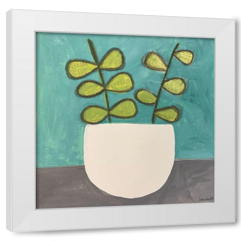 Potted Plant White Modern Wood Framed Art Print by Doucette, Katie