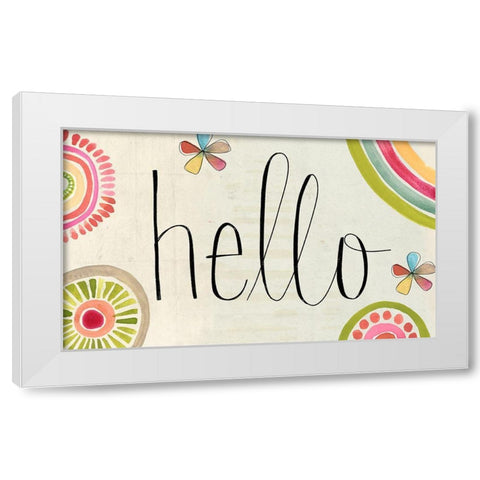 Hello   White Modern Wood Framed Art Print by Doucette, Katie