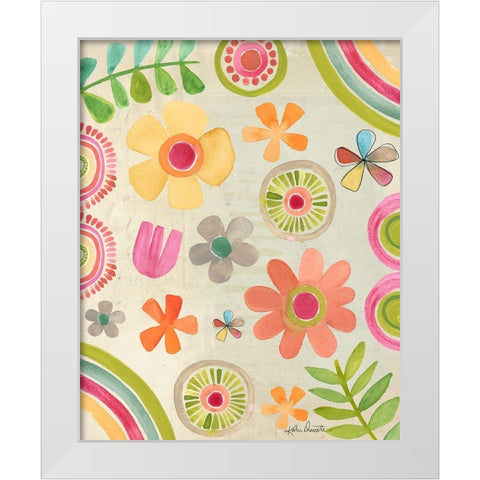 Summer Flowers White Modern Wood Framed Art Print by Doucette, Katie