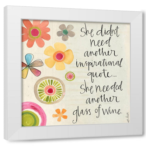 Wine Quote White Modern Wood Framed Art Print by Doucette, Katie