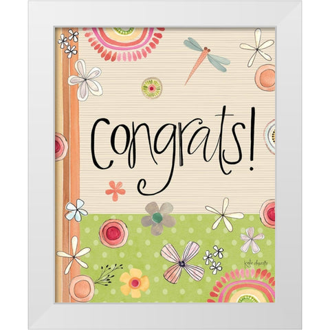 Congrats! White Modern Wood Framed Art Print by Doucette, Katie