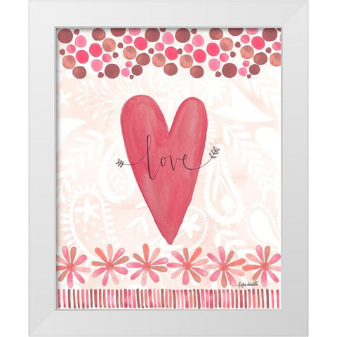 Love Heart White Modern Wood Framed Art Print by Doucette, Katie