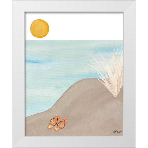 Flip Flops White Modern Wood Framed Art Print by Doucette, Katie