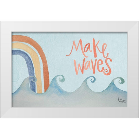 Make Waves Rainbow White Modern Wood Framed Art Print by Doucette, Katie