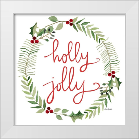 Holly Jolly White Modern Wood Framed Art Print by Doucette, Katie
