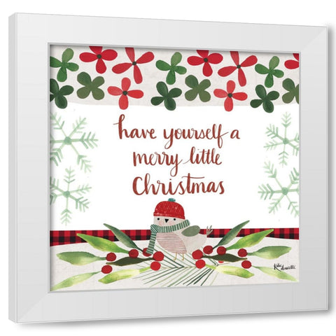 Merry Little Christmas White Modern Wood Framed Art Print by Doucette, Katie