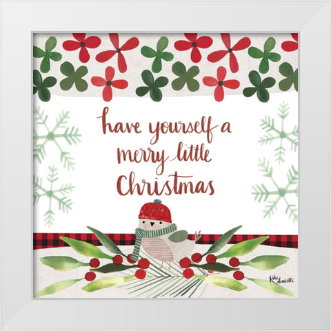Merry Little Christmas White Modern Wood Framed Art Print by Doucette, Katie
