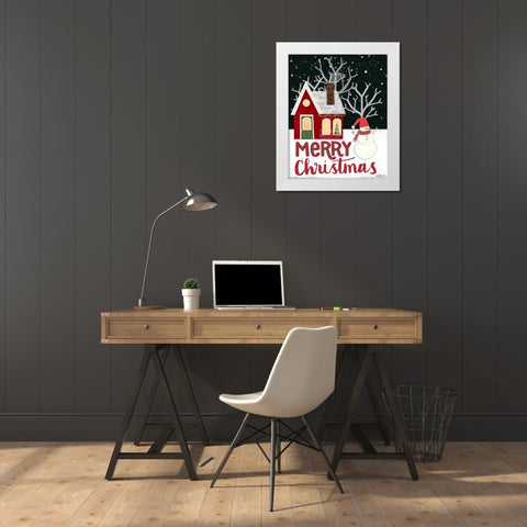 Merry Christmas White Modern Wood Framed Art Print by Doucette, Katie