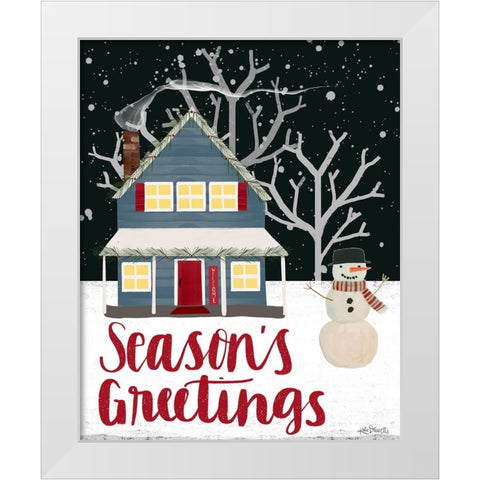 Seasons Greetings White Modern Wood Framed Art Print by Doucette, Katie