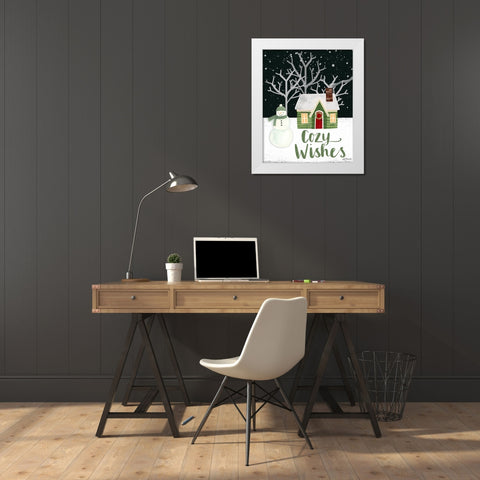 Cozy Wishes White Modern Wood Framed Art Print by Doucette, Katie