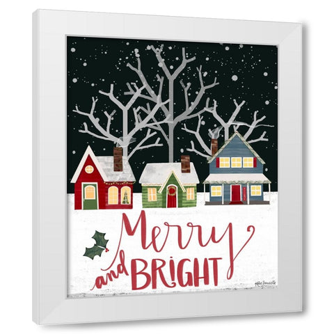 Merry Bright White Modern Wood Framed Art Print by Doucette, Katie