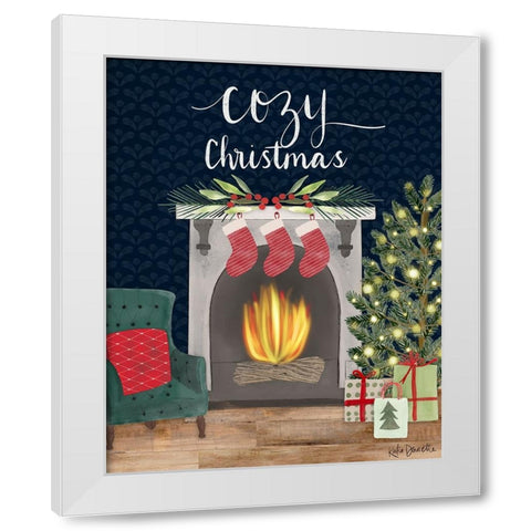 Cozy Christmas White Modern Wood Framed Art Print by Doucette, Katie