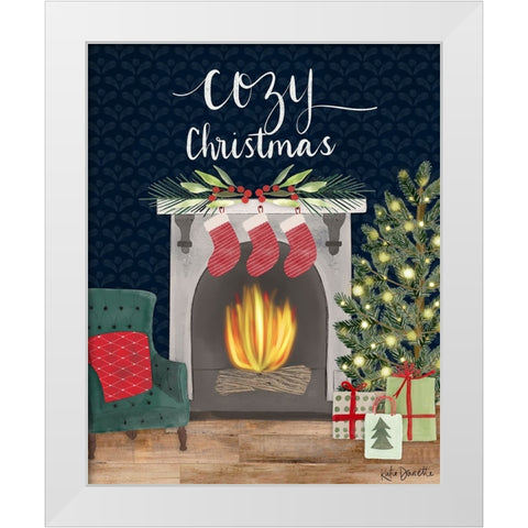 Cozy Christmas White Modern Wood Framed Art Print by Doucette, Katie