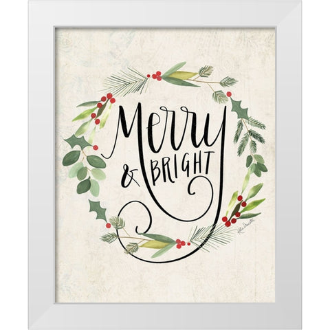 Merry and Bright White Modern Wood Framed Art Print by Doucette, Katie