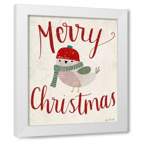 Merry Christmas White Modern Wood Framed Art Print by Doucette, Katie