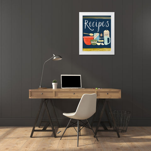 Recipes White Modern Wood Framed Art Print by Doucette, Katie