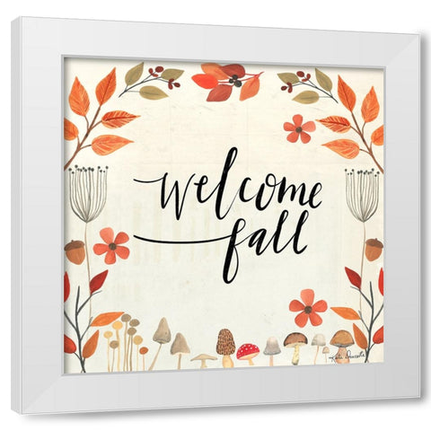 Welcome Fall White Modern Wood Framed Art Print by Doucette, Katie