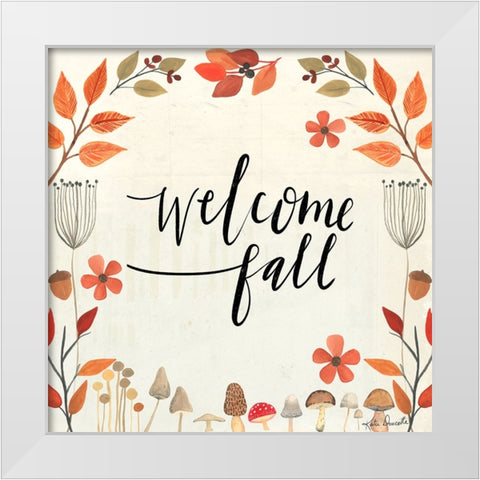 Welcome Fall White Modern Wood Framed Art Print by Doucette, Katie