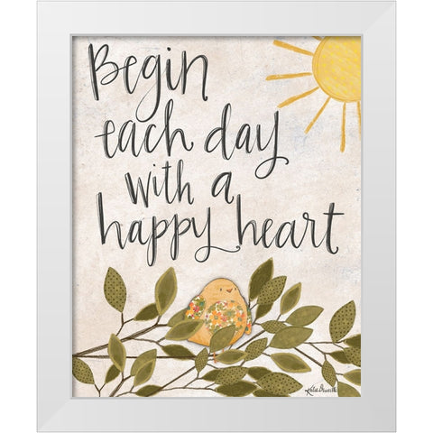 Happy Heart White Modern Wood Framed Art Print by Doucette, Katie