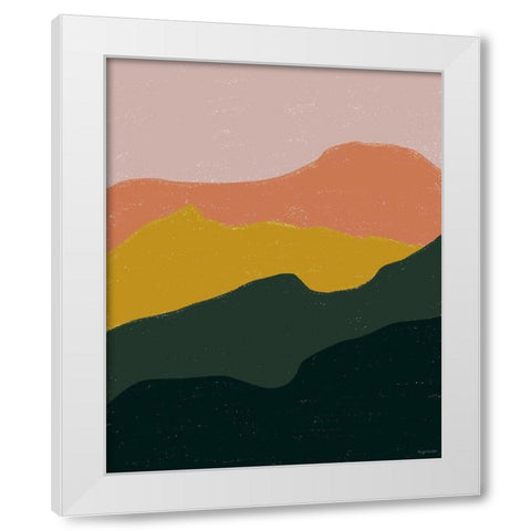 Terracotta Mountains White Modern Wood Framed Art Print by Brown, Kyra