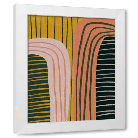 Retro Terracotta White Modern Wood Framed Art Print by Brown, Kyra