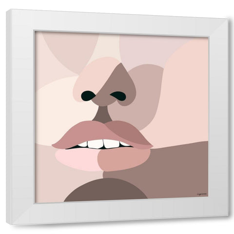 Neutral Face White Modern Wood Framed Art Print by Brown, Kyra