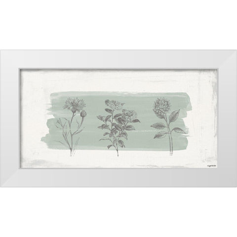 Three Flowers White Modern Wood Framed Art Print by Brown, Kyra