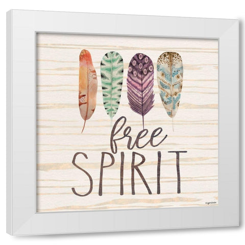 Free Spirit White Modern Wood Framed Art Print by Brown, Kyra