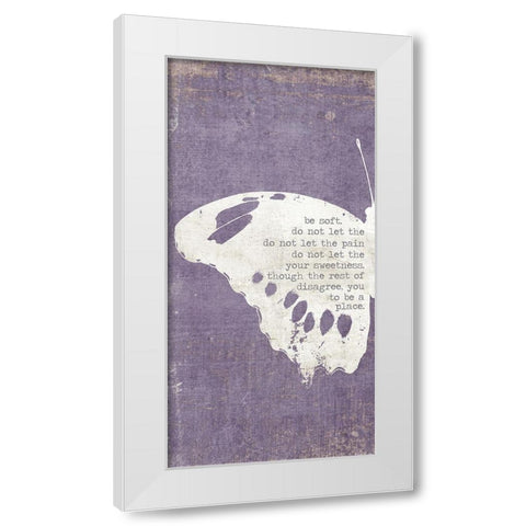 Left Butterfly White Modern Wood Framed Art Print by Brown, Kyra