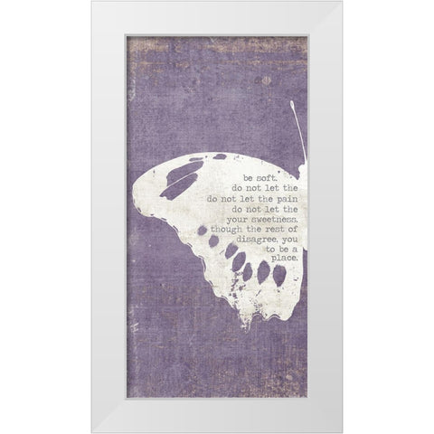 Left Butterfly White Modern Wood Framed Art Print by Brown, Kyra