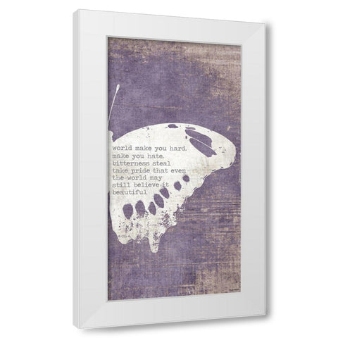 Right Butterfly White Modern Wood Framed Art Print by Brown, Kyra