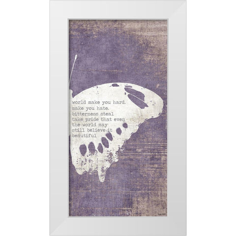 Right Butterfly White Modern Wood Framed Art Print by Brown, Kyra