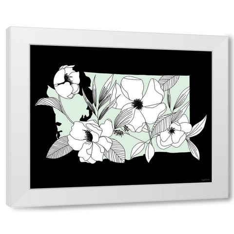 Washington Flowers White Modern Wood Framed Art Print by Brown, Kyra