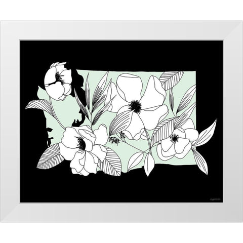 Washington Flowers White Modern Wood Framed Art Print by Brown, Kyra