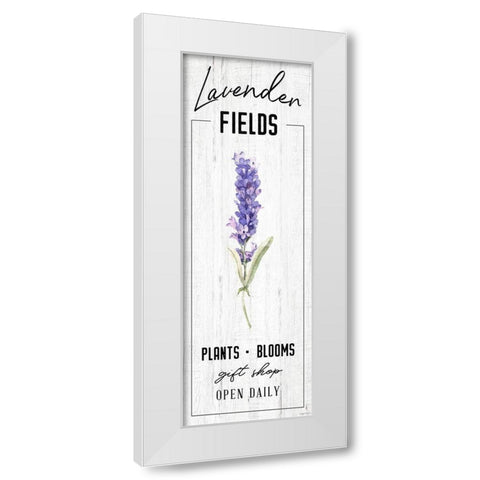 Lavender Fields White Modern Wood Framed Art Print by Brown, Kyra